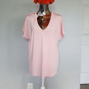 Express Pink Slinky Dolman Sleeve Blouse Medium